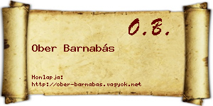 Ober Barnabás névjegykártya
